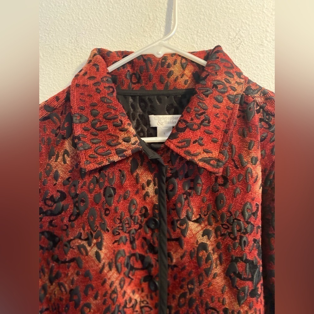 Christopher & Banks Black & Reddish / Rust Business Blazer Jacket. BEAUTIFUL! - Picture 3 of 15